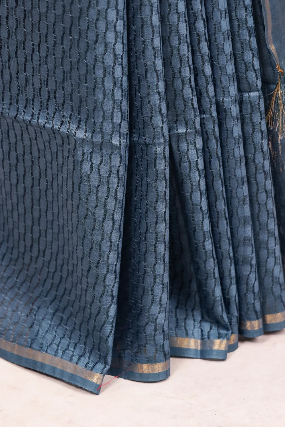 Blue Semi Tussar Saree
