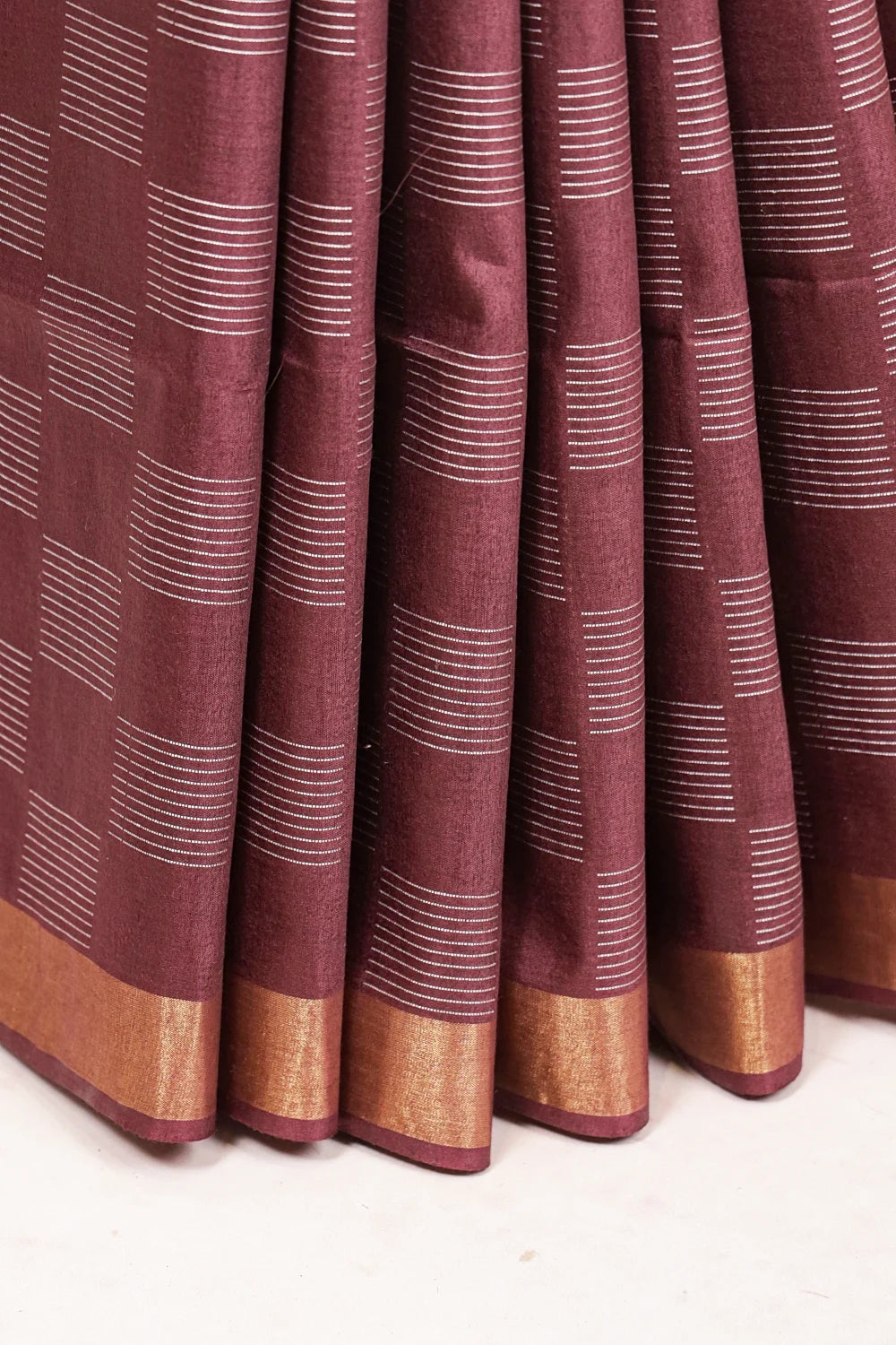 Wine Semi Tussar Saree
