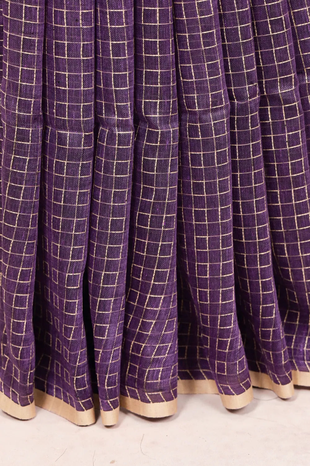 Royal Purple Semi Linen Saree