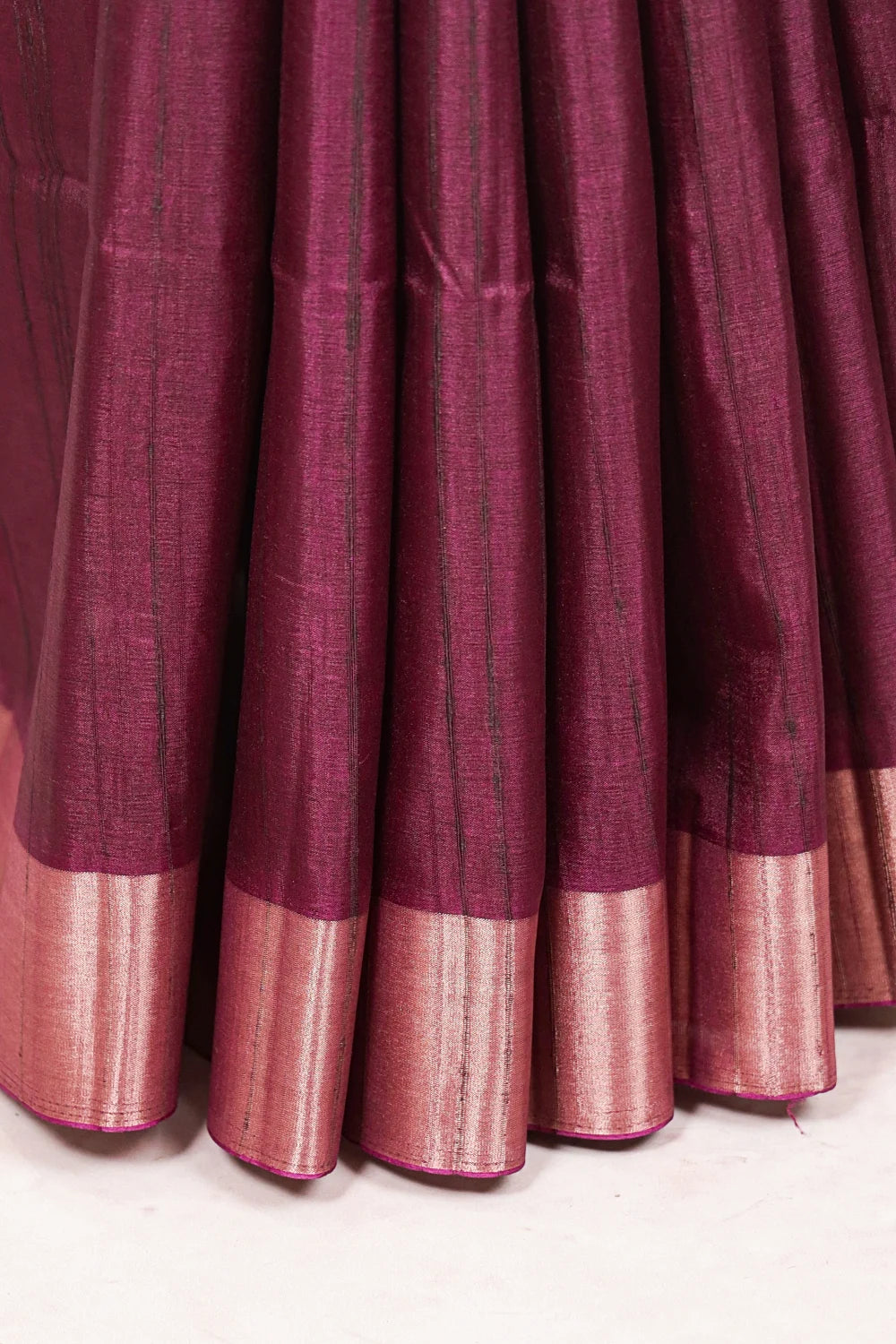Dark Wine Semi Tussar Saree