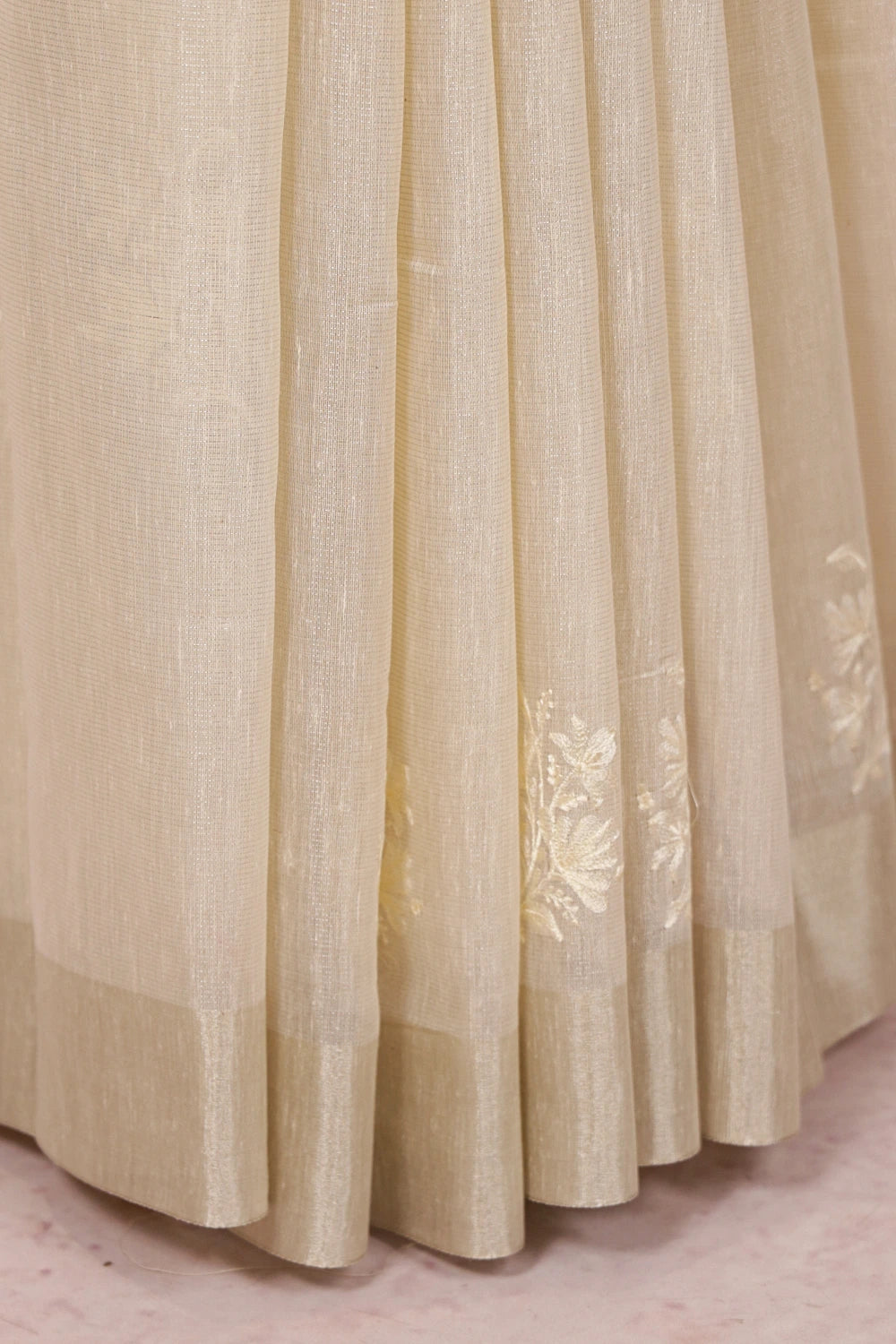 Cream Semi Tissue Saree