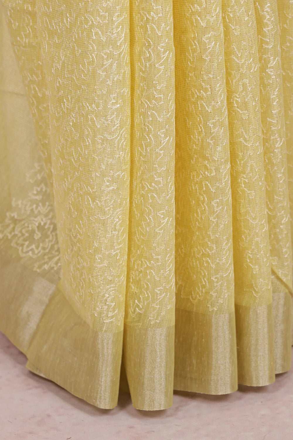 Yellow Semi Tissue Saree