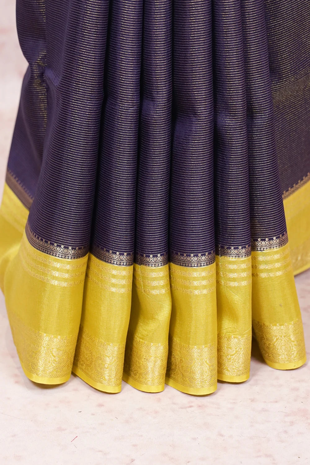 Navy Blue Semi Crepe Silk Saree
