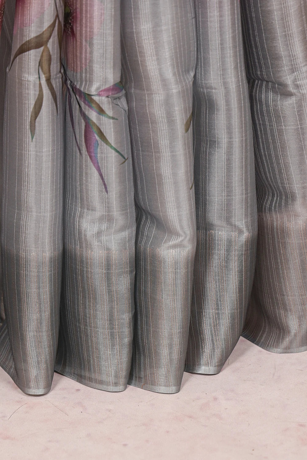 Grey Semi Tussar Saree