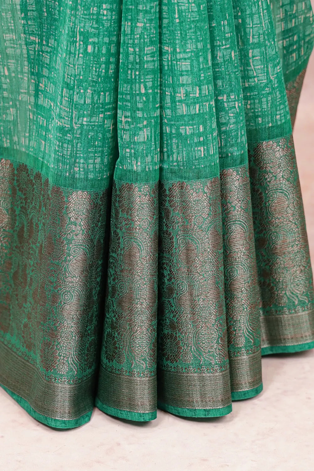 Green Semi Tussar Saree