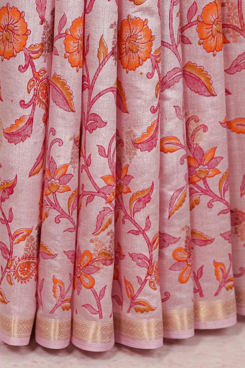 Pink Semi Silk Saree