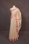 Light Rose Gold Color Semi Tissue Kerala Saree - Seematti