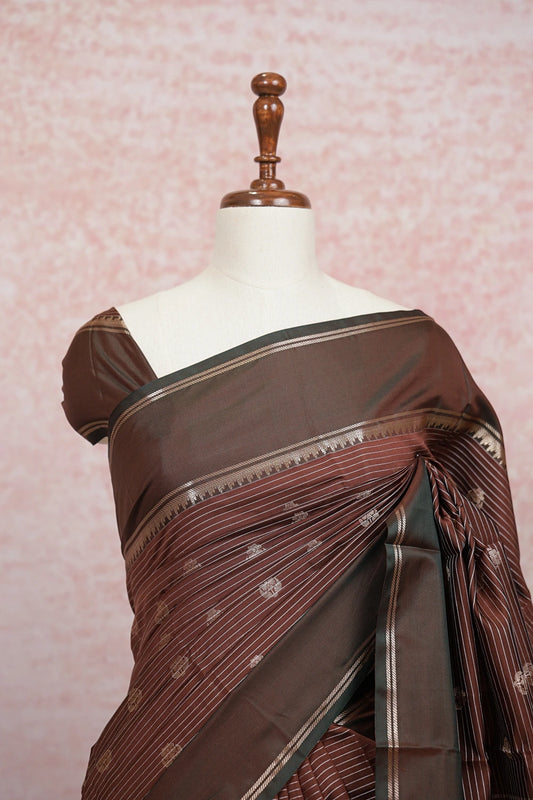 Brown Semi Silk Saree - Seematti