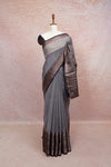 Ash Semi Jute Saree - Seematti