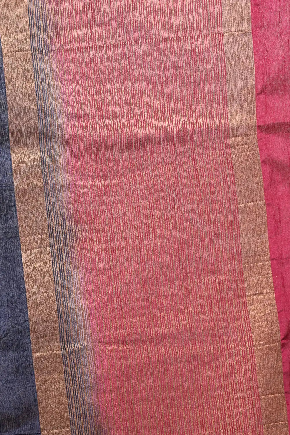 Dark Navy Blue Semi Jute Saree