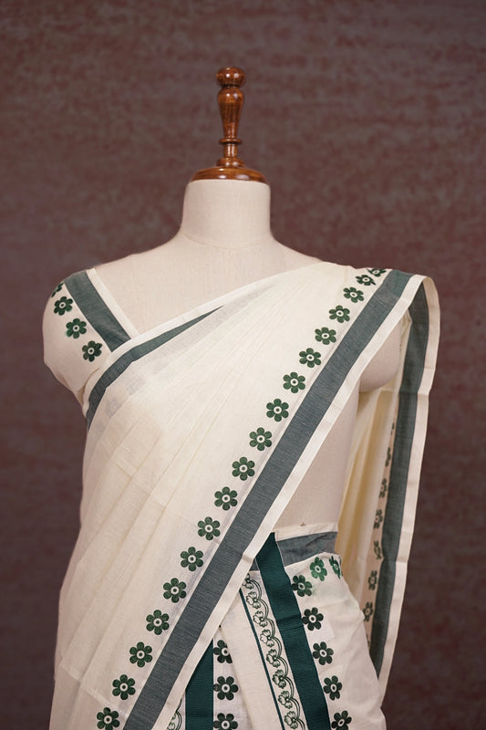 Off White Cotton Set Mundu