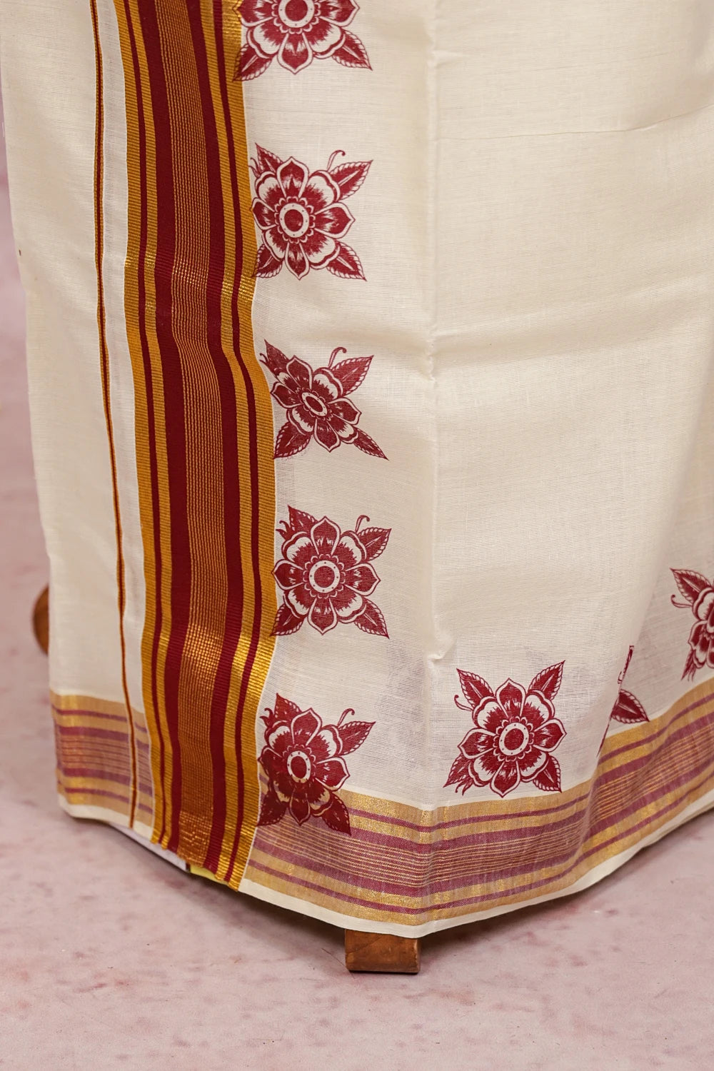 Off White Cotton Set Mundu