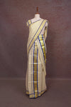 Off White Semi Tissue Set Mundu