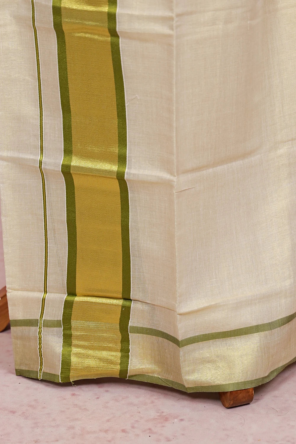 Off White Semi Tissue Set Mundu