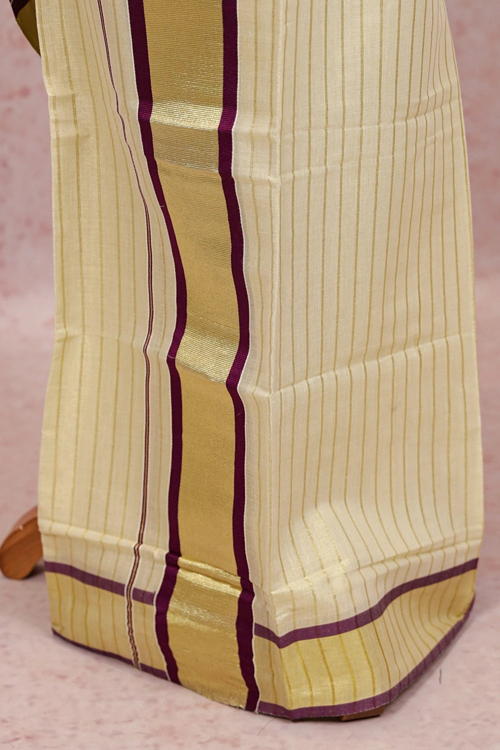 Off White Semi Tissue Set Mundu