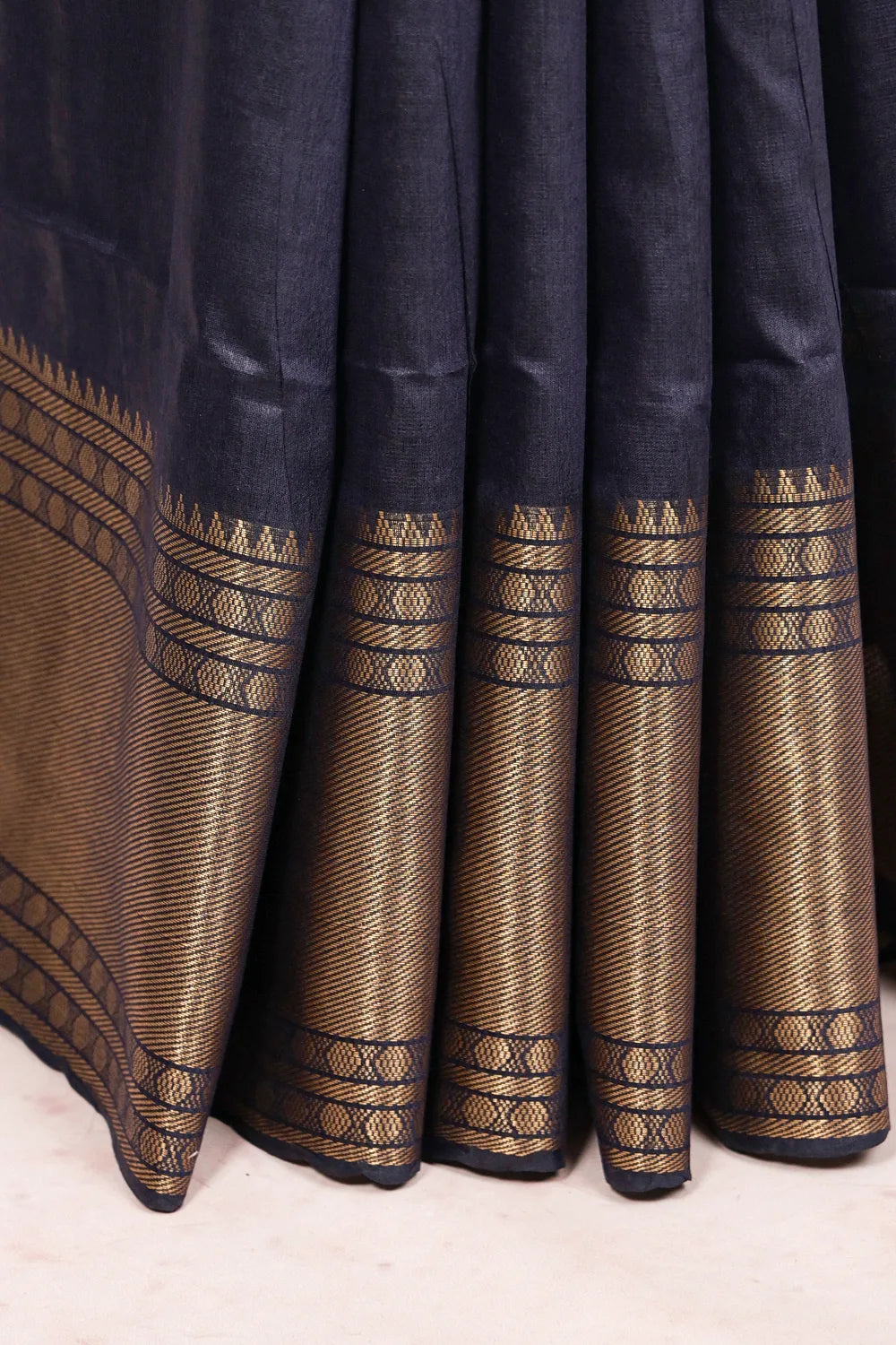 Navy Blue Semi Silk Saree - Seematti