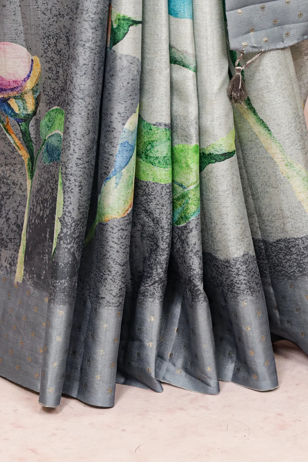 Ash Semi Tussar Saree