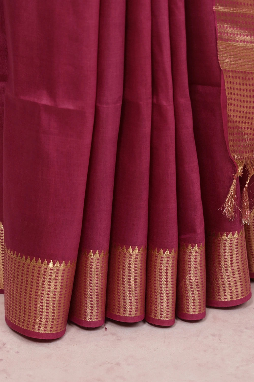 Wine Semi Tussar Saree - Seematti