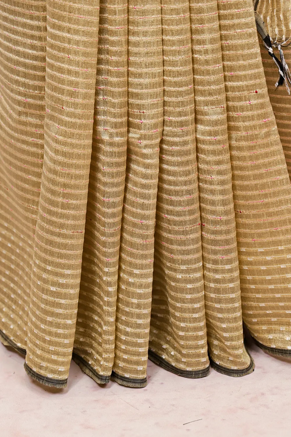 Light Olive Green Semi Jute Saree