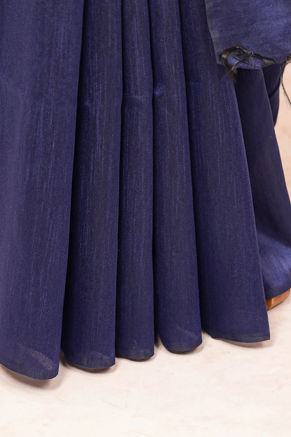 Navy Blue Semi Jute Saree