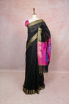 Black Semi Jute Saree