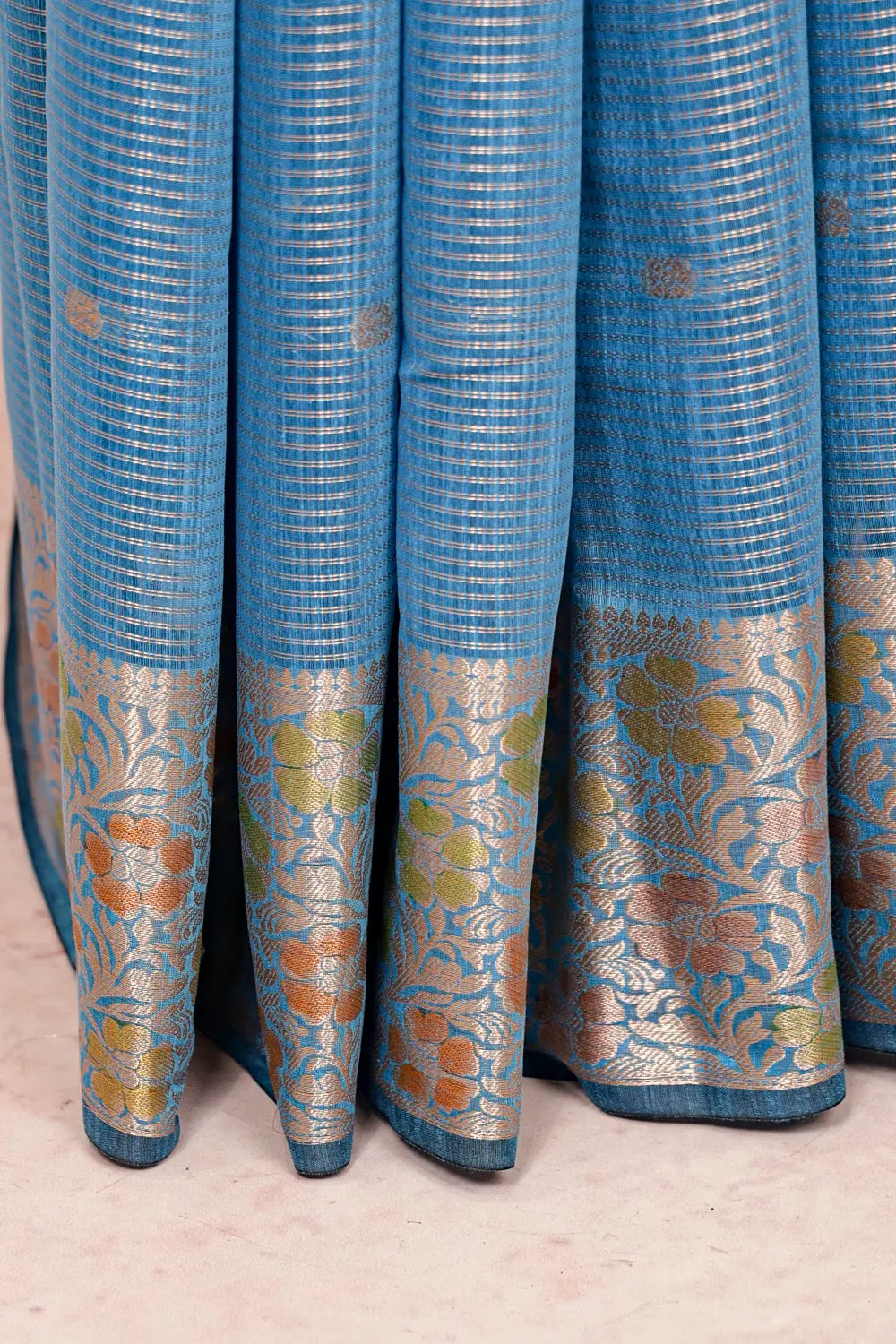 Blue Semi Tussar Saree