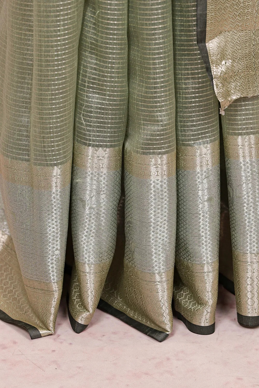 Pastel Green Cotton Silk Saree