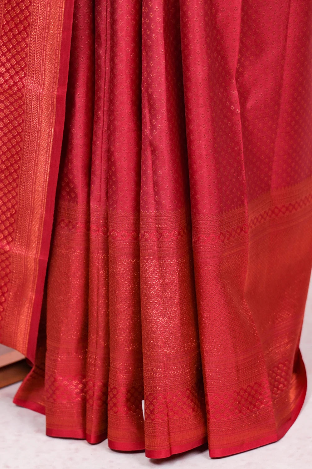 Reddish Maroon Kancheepuram Silk Saree