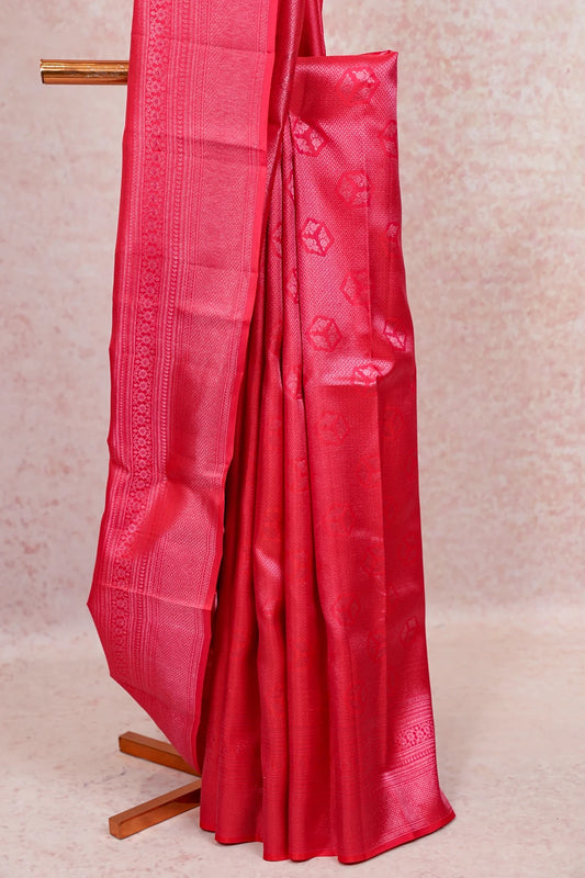 Red Rose Kancheepuram Silk Saree - Seematti