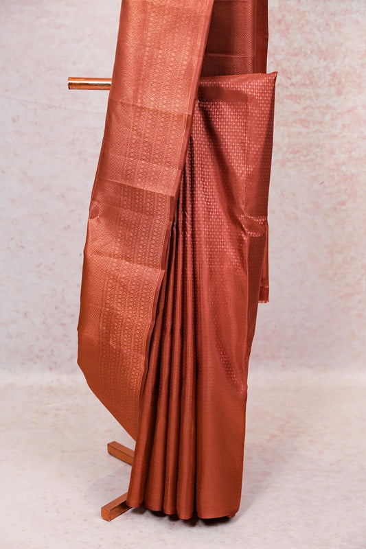 Light Chocolate Kancheepuram Saree - Seematti