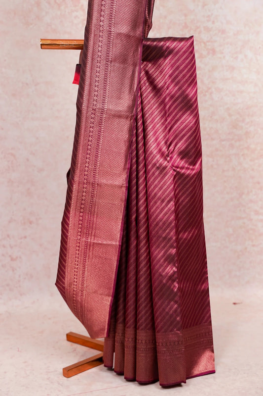 Grape Wine Kancheepuram Silk Saree - Seematti