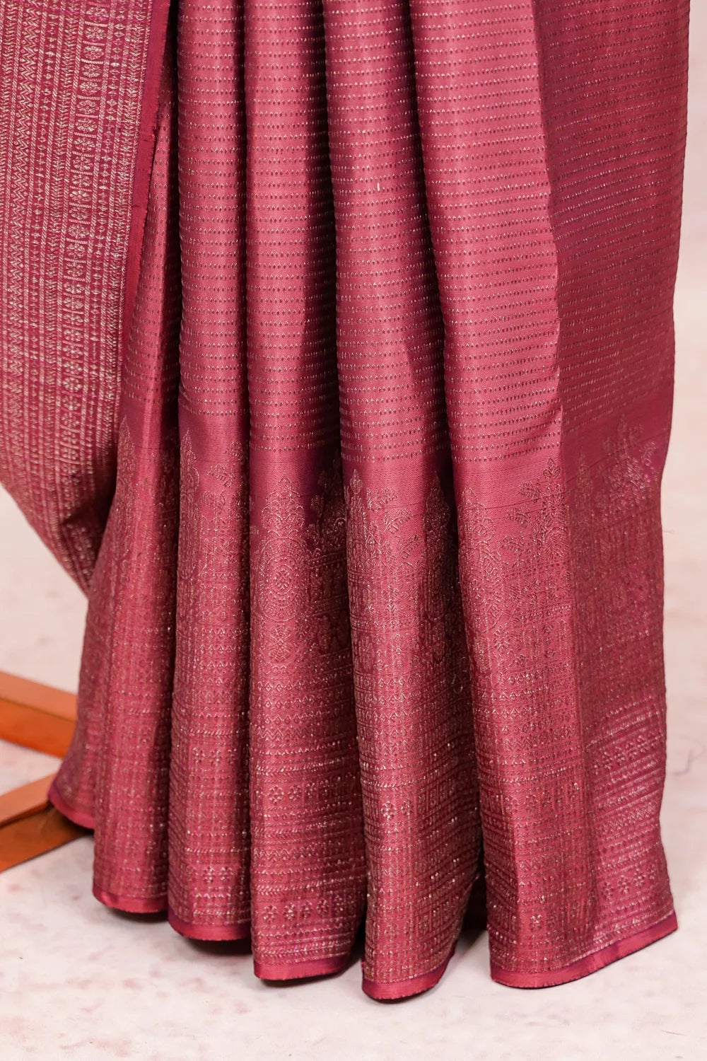 Onion Color Kancheepuram Silk Saree