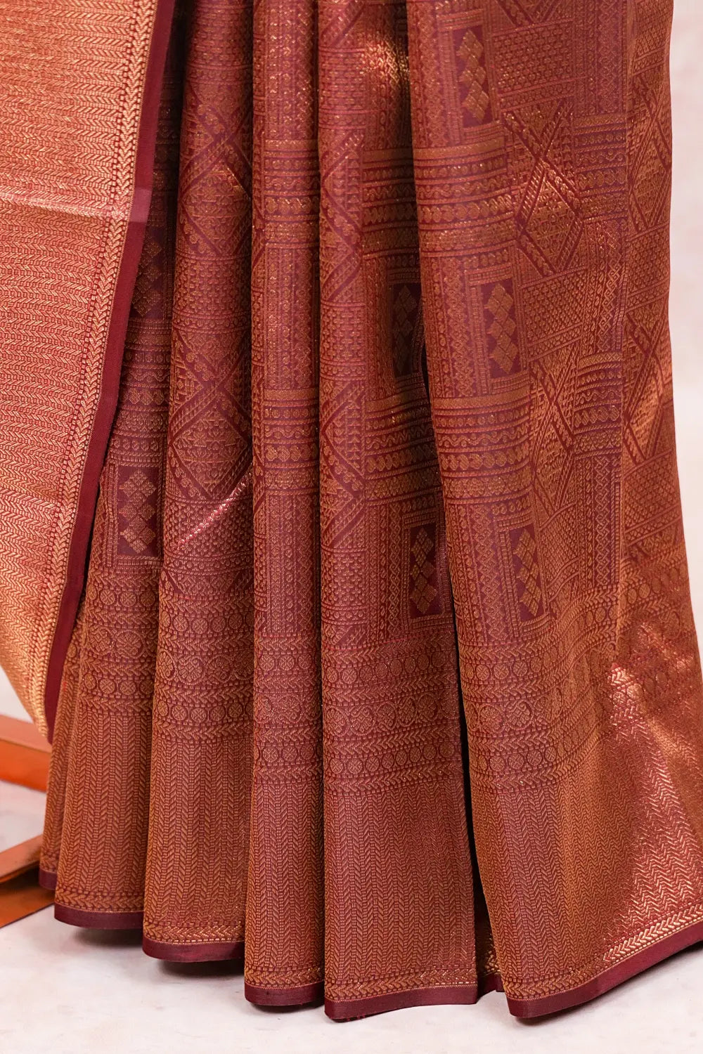Wine Red Kancheepuram Silk Saree