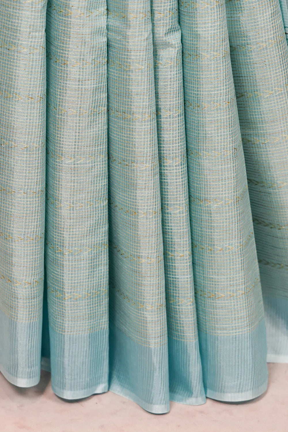 Ice Blue Tussar Silk Saree