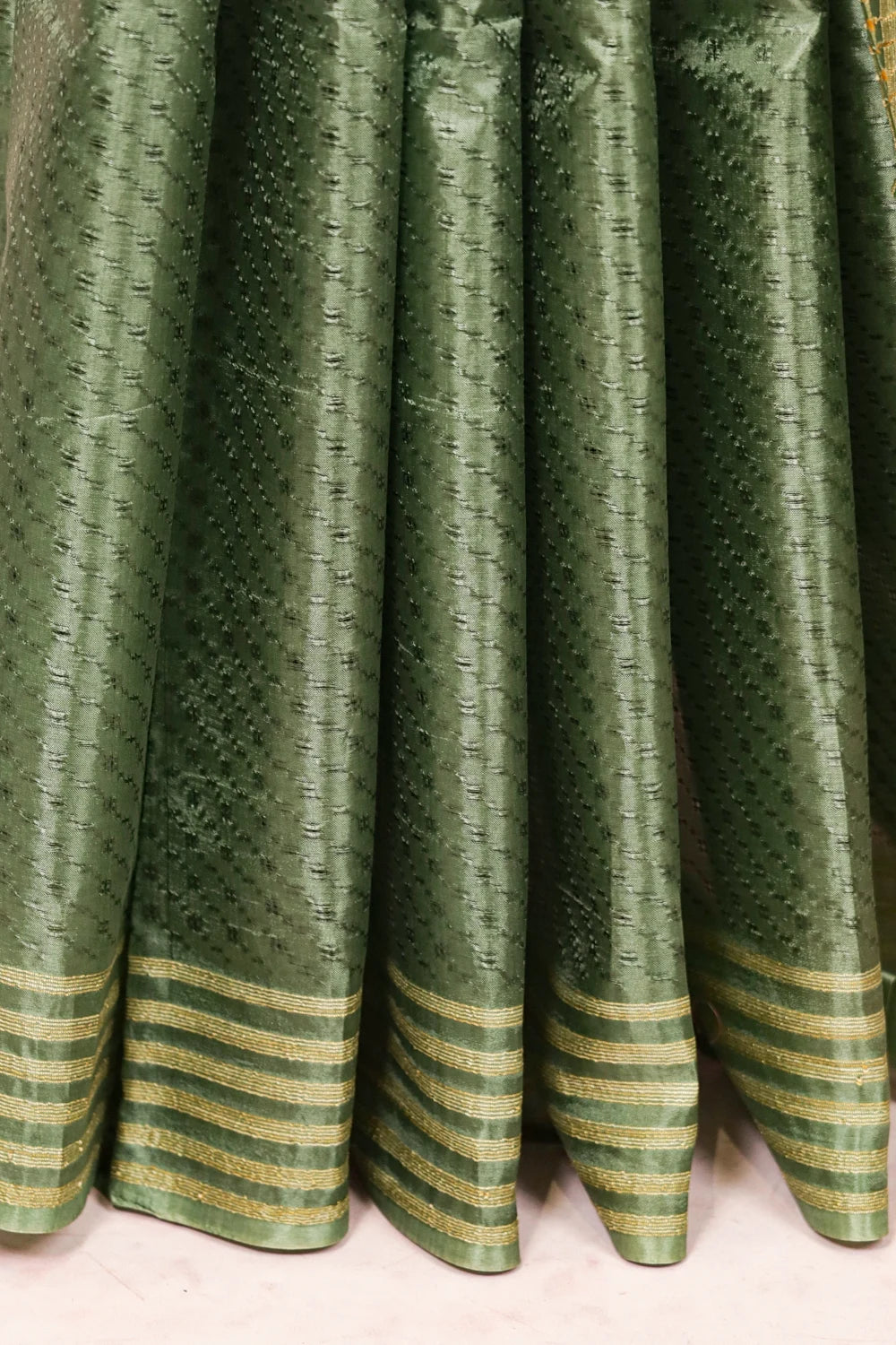 Green Tussar Silk Saree