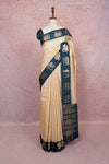 Cream Banarasi Silk Saree