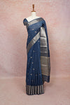Ash Blue Semi Silk Saree