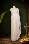 Off White Cotton Kerala Saree - Seematti