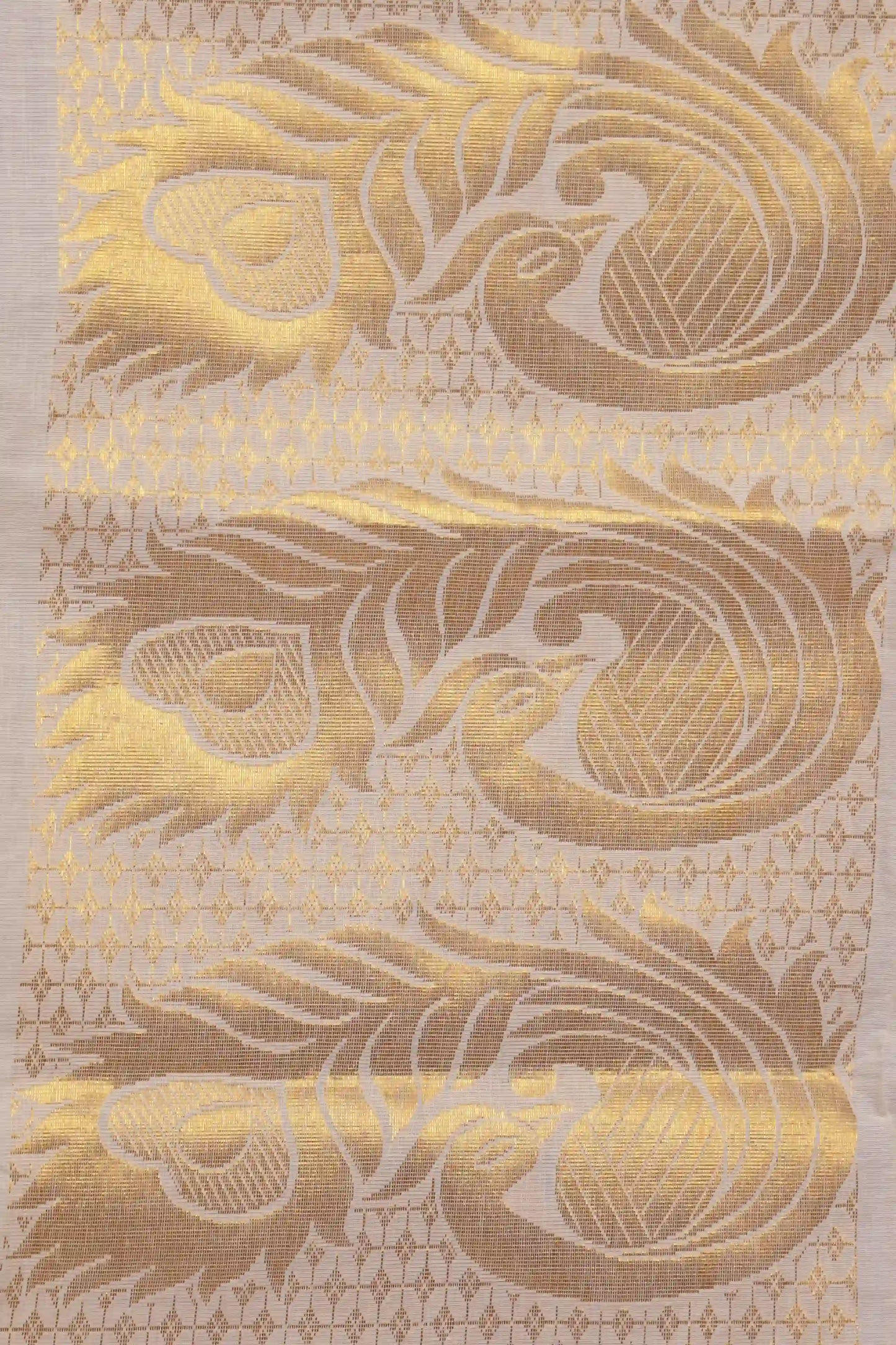 Off White Cotton Kerala Saree
