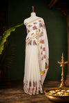 Off White Cotton Kerala Saree - Seematti