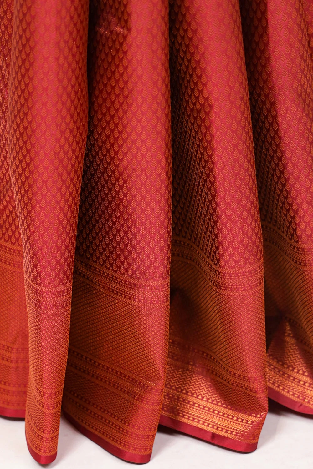 Deep Maroon Kancheepuram Silk Saree
