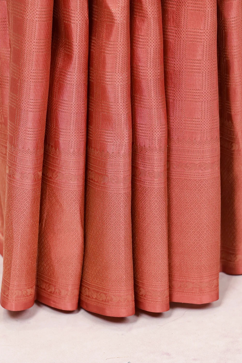 Terracotta Copper Brown Kancheepuram Silk Saree