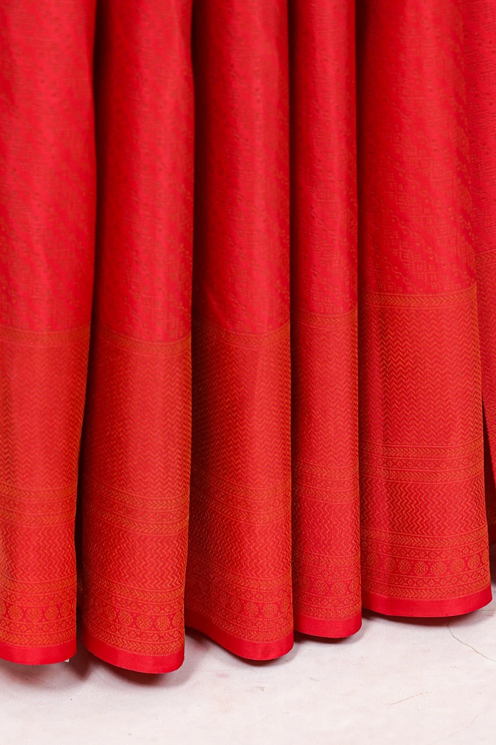 Brick Red Kancheepuram Silk Saree