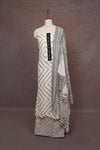 Cream Cotton Printed Unstitched Churidhar Material