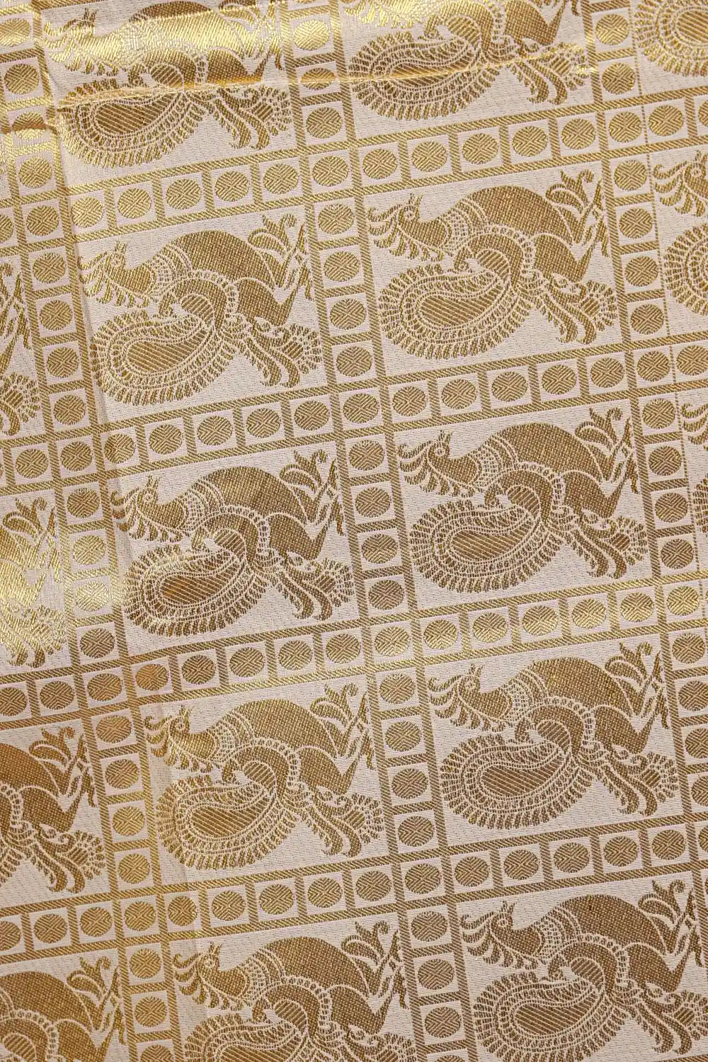 Off White Cotton Kerala Saree