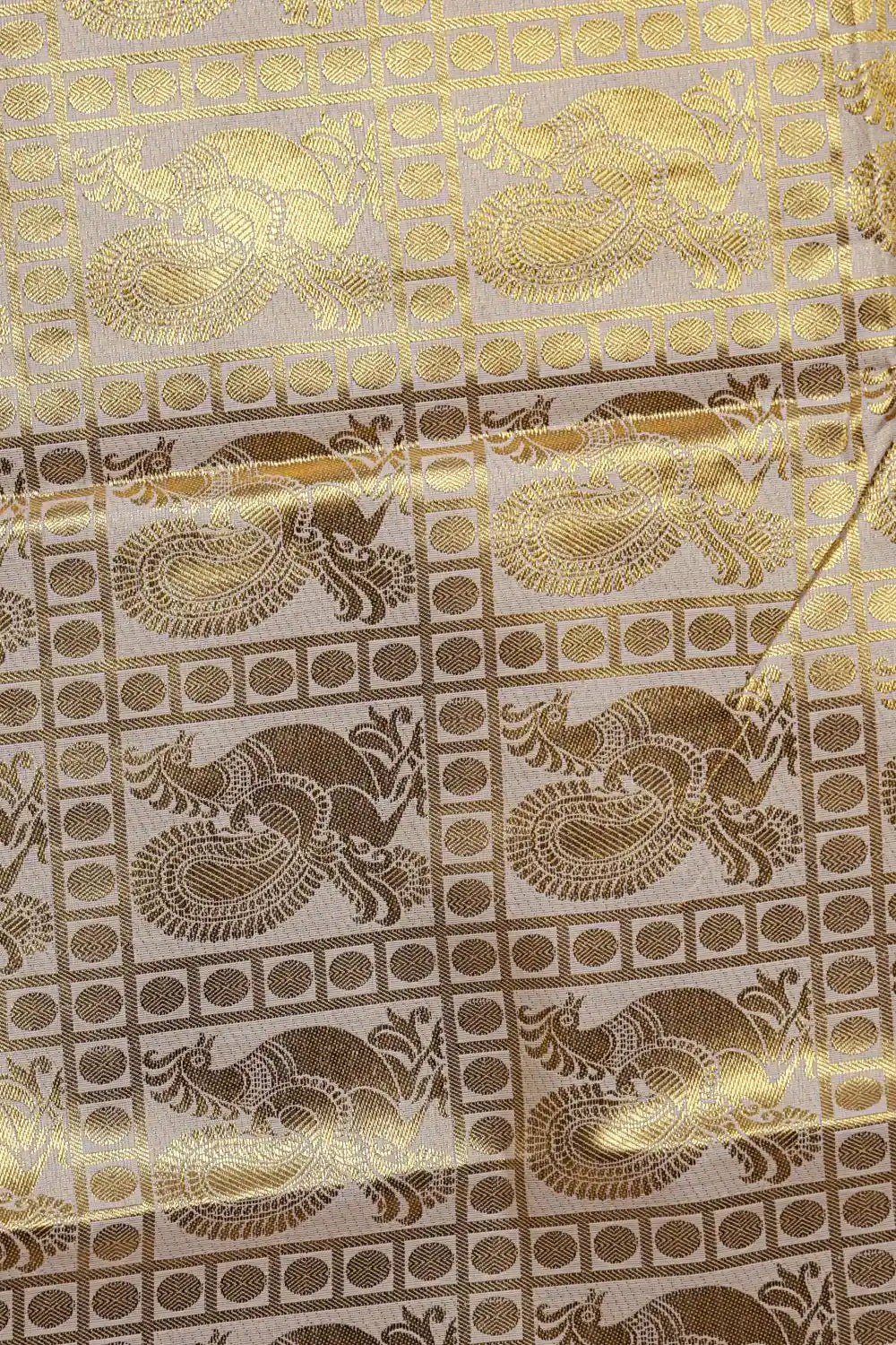 Off White Cotton Kerala Saree