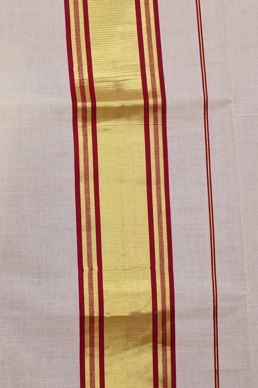 Off White Cotton Kerala Saree