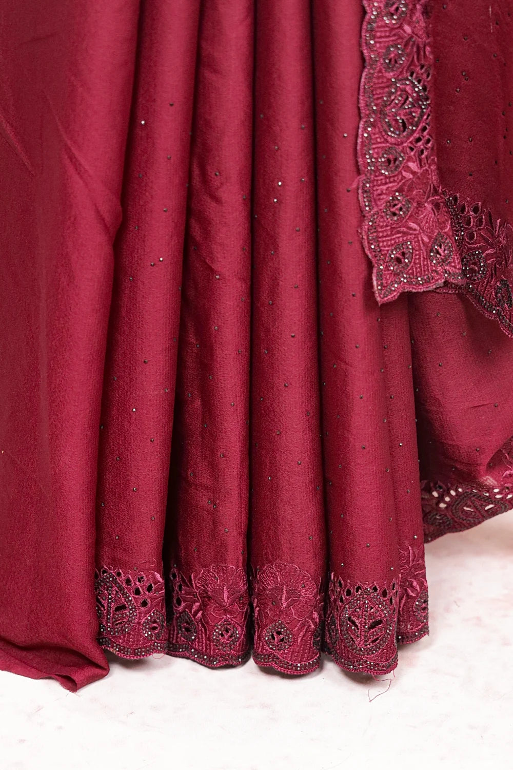 Wine Georgette Saree