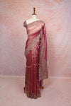 Onion Pink Tissue Organza Saree - Seematti