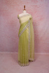 Pista Green Crush Organza Saree - Seematti